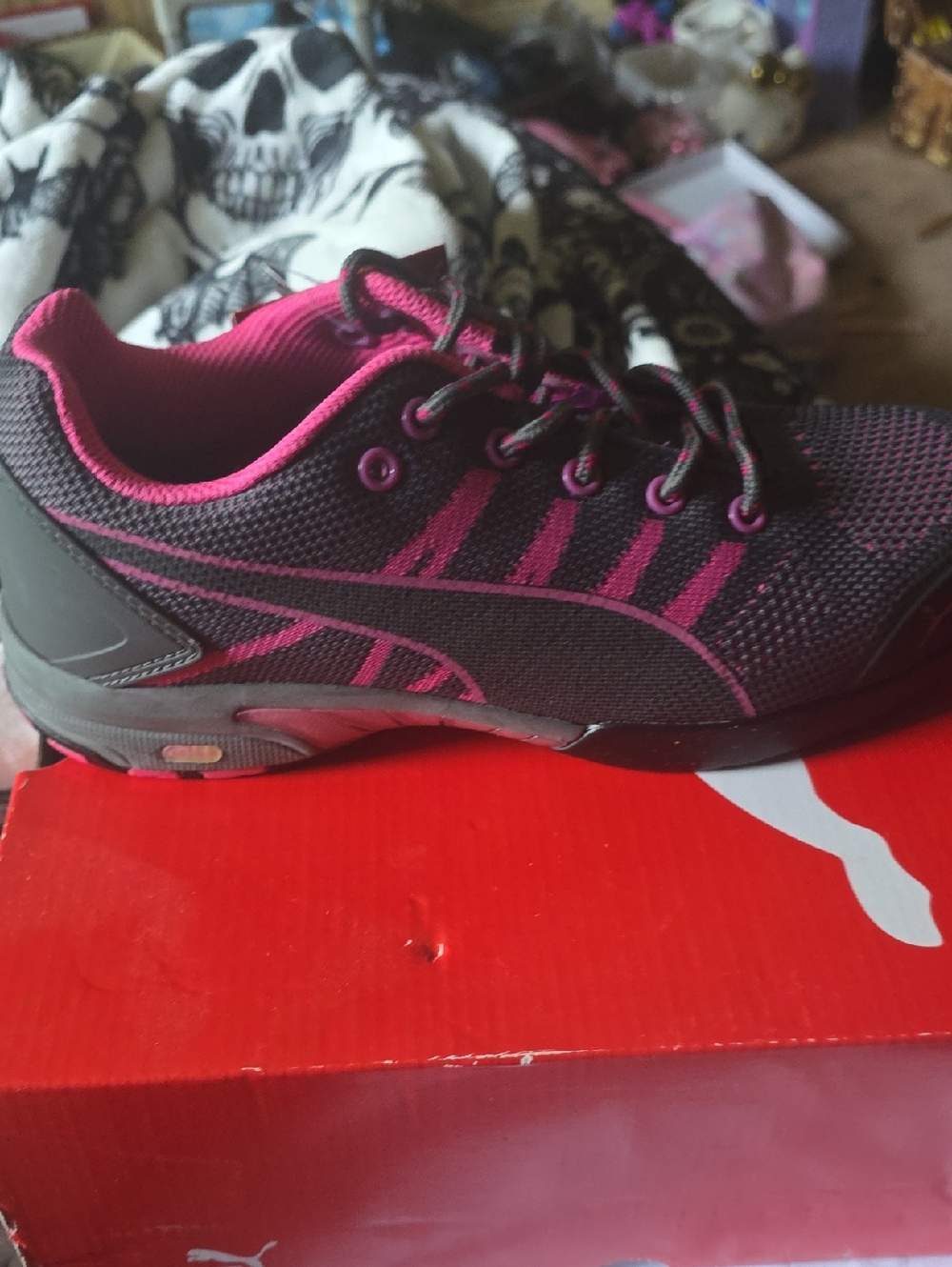 Puma Women’s Black and Fuchsia Athletic Sneaker